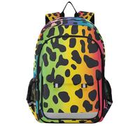 zaino all'ingrosso per bambini 8-12: borsa per libri di grande capacità per ragazzi di scuola di quinta elementare ragazze in colori assortiti - Chic Rainbow Leopard Print