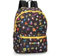 COMIX Scomix by Sio - Zaino Scuola per Bambini e Ragazzi con Schienale Imbottito e Rinforzato, Spallacci Regolabili, Vano Principale, Tasca Frontale e Chiusure A Zip, 30x40Hx17 cm, 24L, Nero