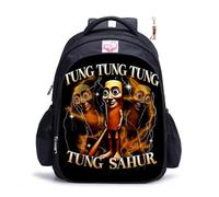 Zaino anime italiano con portachiavi, 41,9 cm stampato in 3D borse scolastiche per studenti delle scuole elementari e medie e fan del gioco regalo di compleanno per adolescenti., A, M