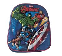 Zaino Asilo Avengers 3D con LED Luminosi Zainetto Scuola Per Bambini 31 cm Blu