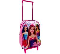 CARTOON Zaino asilo con trolley Barbie borsa scuola con manico allungabile per bambini