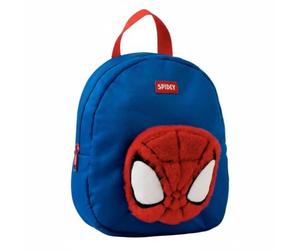 Zaino asilo Spidey per bambini e bambine, con toppa in peluche 3D, spallacci regolabili e chiusura a cerniera, licenza ufficiale, ideale per la scuola e come regalo