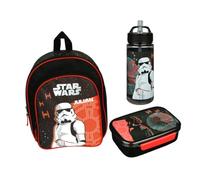 Zaino asilo Star Wars per bambini, personalizzabile con nome, piccolo con tasca frontale, 2 scomparti, 25 x 31 x 10 cm, Set 1: Starwars, colore nero