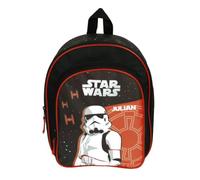 Zaino asilo Star Wars per bambini, personalizzabile con nome, piccolo con tasca frontale, 2 scomparti, 25 x 31 x 10 cm, Zaino Starwars nero