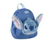 Zaino asilo Stitch per bambini, unisex, zaino per la scuola con peluche 3D, spallacci regolabili e maniglia superiore, colore blu, licenza ufficiale Disney per scuola e regalo