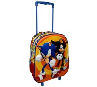 ZAINO ASILO TROLLEY 3D SONIC THE HEDGEHOG ZAINETTO 34 CM CON CARRELLO PER SCUOLA