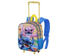 ZAINO ASILO TROLLEY 3D STITCH ANGEL DISNEY BORSA 34 CM CON CARRELLO PER SCUOLA