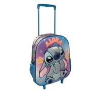ZAINO ASILO TROLLEY 3D STITCH DISNEY 34 CM CON SPALLACCI E CARRELLO- 09623