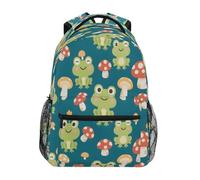 Zaino astratto con drago di fuoco zaino per studenti grande per scuola elementare borsa a tracolla Bookbag, Motivo rana, One Size, Zaino daypack