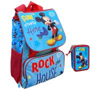 ZAINO + ASTUCCIO 3 ZIP TOPOLINO DISNEY ESTENSIBILE COLORI GIOTTO