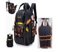 Zaino Attrezzi per professionale 52 Tasche Oxford 1680D Arancione | 52 tasche multiple, 2 scomparti principali, slot elastici, spazio , include borsa appendibile