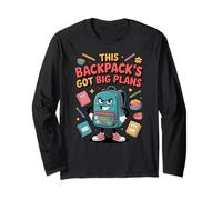 Zaino Back to School con Scritta Big Plans Motivazionale Maglia a Manica