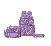 Zaino Bambina Scuola Elementare - Zainetto Bambino,Compartment School Backpack : Three Piece Lunch Pencil And Cartoon Styled Large Capacity Everyday Rucksack For Students (Purple One Size)