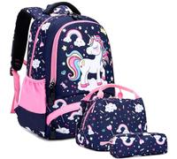 Zaino Bambina Unicorno 3 in 1 Set per Elementare - Zainetti per Ragazza, Viaggio Daypack