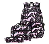 Zaino Bambini, Zaino Asilo Bimbo Scomparti Multipli, Zaino per la Scuola elementare con Pranzo e Set di matite per Ragazze dalla Terza alla sesta elementare, Zaino ergonomico con Tracolla