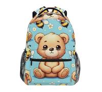 Zaino Bear Bee Forests Animal Blue Zainetto Resistentebackpack Grande Zaini Per Computer Notebook Campeggio