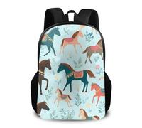 Zaino Beautiful Flowers Florals Horse Art Backpack Resistente Zaino Da Scuola Trekking Daypack Per Outdoor Viaggio Escursioni