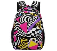 Zaino Black And White Checkered Retro 80S 90S Daypack Unisex Zainetto Leggero Backpack Per Escursioni Computer Office
