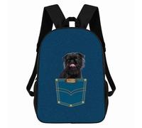 Zaino Black Colour Brussels Griffon Backpack Leggerozaino Da Scuola Resistente Zaini Per Scuola Campeggio Notebook