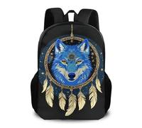 Zaino Boho Totem Native American Wolf Dream Catcher Backpack Grande Zaino Da Scuola Resistente Zaini Per Campeggio Notebook Escursioni