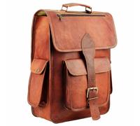 Zaino Borsa a Tracolla Vera Pelle Viaggio Casual Laptop Ufficio Scuola Collage