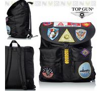 Zaino Borsa Backpack TOP GUN con Patch Impermeabile Cordura Keep Em Flying NERO