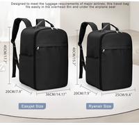 zaino borsa da viaggio compagnie aeree lowcost 40x20x25 impermeabile NERO