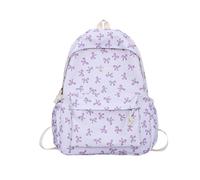 Zaino Bow - Borsa per il trasporto per libri, spallacci regolabili, śac zaino scuola Bow, šac a tracolla universitaria, accessori di stoccaggio | Borse con nodi per bottiglie d'acqua, manuale, malva