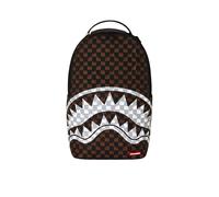 Zaino Brown And Cream Drip Check Shark Sprayground