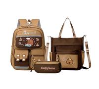 Zaino Capybara Set | Borsa Libri Capybara Riflettente Con Custodia A | Borsa Da Viaggio Di Grande Capacità Per Studenti, Amanti Animali, Regali Di Compleanno, multicolore, A