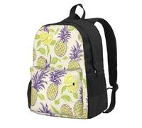 Zaino carino con fette di ananas e limone per uomo e donna, ideale per viaggi, escursioni, leggero, zaino per laptop, pesca, moda, grande capacità, zaino impermeabile, lavoro, università, nero, cari