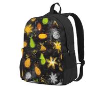 Zaino carino con pere colorate in stile cartone animato per uomo e donna, ideale per viaggi, escursioni, leggero, zaino per laptop, pesca, moda, grande capacità, zaino impermeabile, lavoro, universi