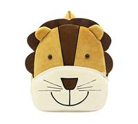Zaino carino per bambini in peluche a forma di animale, mini borsa da viaggio per asilo nido per neonata 2-6 anni, Leone Marrone, Taglia unica, Zaino