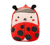 Zaino carino per bambini in peluche a forma di animale, mini borsa da viaggio per asilo nido per neonata 2-6 anni, Rosso coccinella, Taglia unica, Zaino