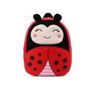 Zaino carino per bambini in peluche a forma di animale, mini borsa da viaggio per asilo nido per neonata 2-6 anni, Ladybug-mc Rosso, Taglia unica, Zaino