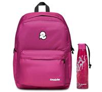 ZAINO CARLSON PLAIN + Invicta Borraccia, Rosa, Borraccia Termica in Acciaio Inox