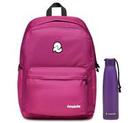 ZAINO CARLSON PLAIN + Invicta Borraccia, Viola, Borraccia Termica in Acciaio Ino