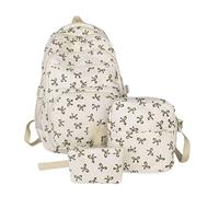 Zaino casual da donna con - Zaino alla da donna con scomparti spaziosi e sezioni per cosmetici, adatto per viaggi di educatori professionali, bianco, Se référer au descriptif,