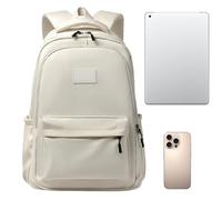 Zaino casual da donna, grande, impermeabile, per pendolari, scuola, computer portatile, zaino leggero per studenti, professionisti, uomini e donne, viaggi, università e trasporto quotidiano, bianco