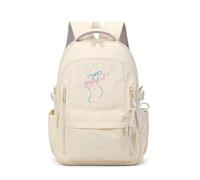 Zaino casual da viaggio stampato in nylon di grande capacità zaino da viaggio multi-tasca carino tinta unita per adolescenti ragazze studenti, bianco, 300.00x470.00x200.00mm