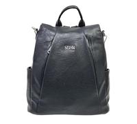 Zaino casual in ecopelle PU sistema antifurto, convertibile in borsa a tracolla con 2 tasche frontali, ideale per il lavoro, l'università... Art.5090-5 Prodotto Originale Coveri (NERO)