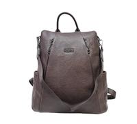 Zaino casual in ecopelle PU sistema antifurto, convertibile in borsa a tracolla con 2 tasche frontali, ideale per il lavoro, l'università... Art.5090-5 Prodotto Originale Coveri (MARRONE SCURO)