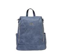 Zaino casual in ecopelle PU sistema antifurto, convertibile in borsa a tracolla con 2 tasche frontali, ideale per il lavoro, l'università... Art.8002-8 Prodotto Originale Coveri (BLU JEANS)
