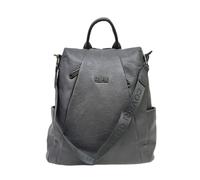 Zaino casual in ecopelle PU sistema antifurto, convertibile in borsa a tracolla con 2 tasche frontali, ideale per il lavoro, l'università... Art.5090-5 Prodotto Originale Coveri (GRIGIO SCURO)