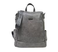 Zaino casual in ecopelle PU sistema antifurto, convertibile in borsa a tracolla con 2 tasche frontali, ideale per il lavoro, l'università... Art.8002-8 Prodotto Originale Coveri (GRIGIO SCURO)