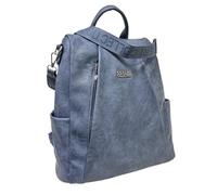 Zaino casual in ecopelle PU sistema antifurto, convertibile in borsa a tracolla con 2 tasche frontali, ideale per il lavoro, l'università... Art.5090-5 Prodotto Originale Coveri (CELESTE)