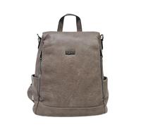 Zaino casual in ecopelle PU sistema antifurto, convertibile in borsa a tracolla con 2 tasche frontali, ideale per il lavoro, l'università... Art.8002-8 Prodotto Originale Coveri (TAUPE)