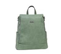 Zaino casual in ecopelle PU sistema antifurto, convertibile in borsa a tracolla con 2 tasche frontali, ideale per il lavoro, l'università... Art.8002-8 Prodotto Originale Coveri (VERDE CHIARO)