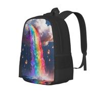 Zaino casual leggero con cascata colorata, grande capacità