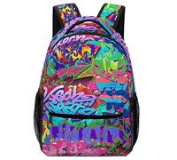Zaino Casual Moda Borsa da Scuola Adolescente Stampa Classico Backpack Zaino porta PC per Università Carattere Graffiti Street